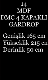 DMC 4 KAPAKLI MDF GARDROP