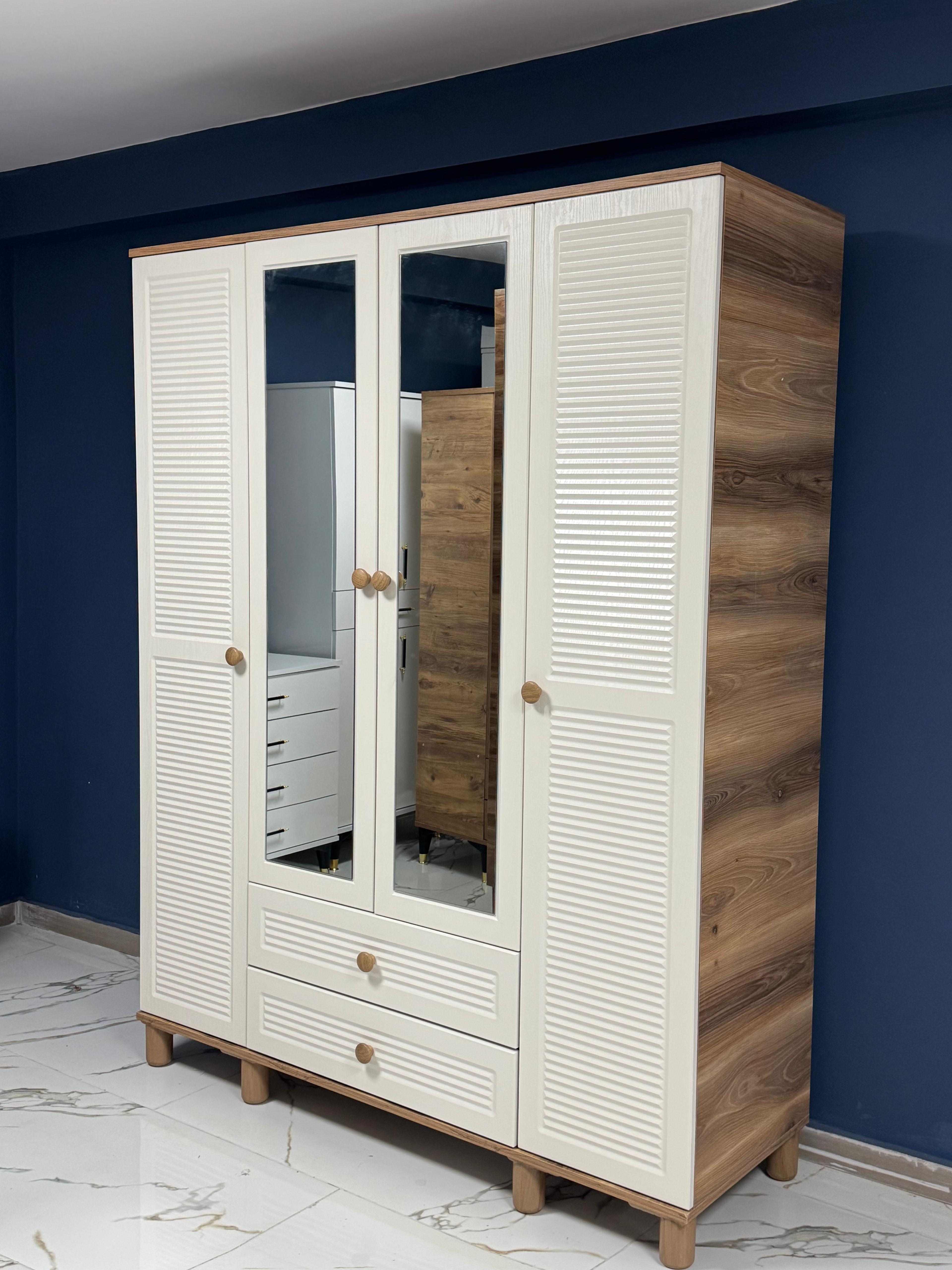 ZÜMRÜT 4 KAPAKLI MDF GARDROP
