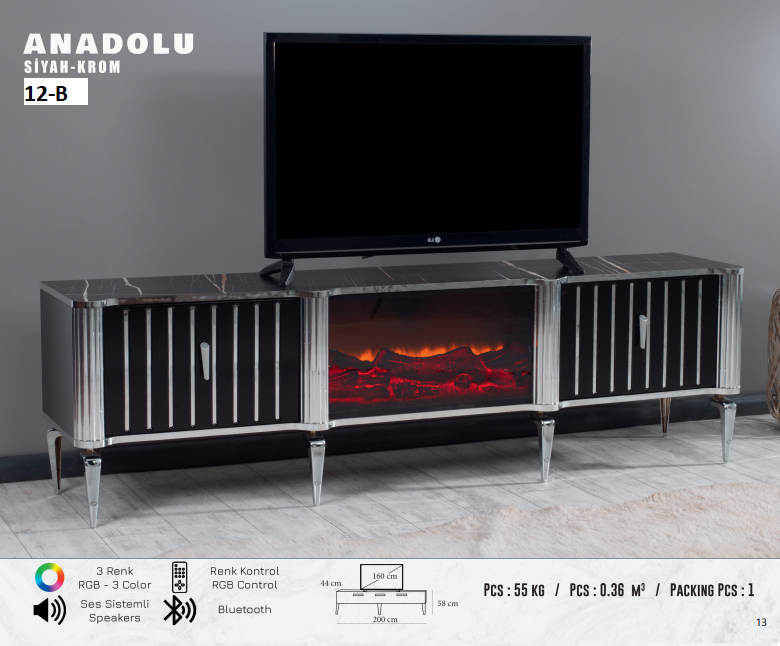 ANADOLU ŞÖMİNE TV SEHPASI