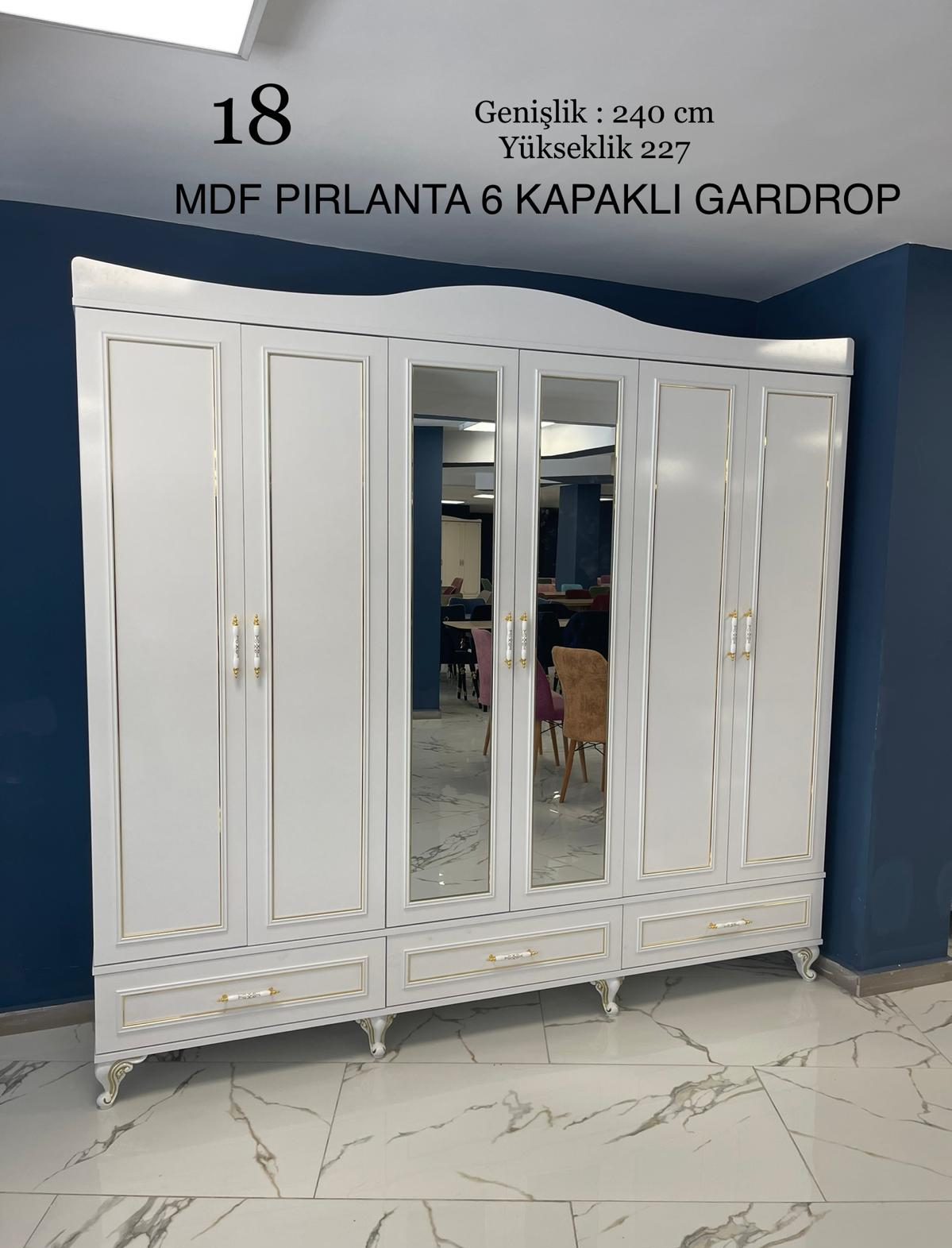 PIRLANTA 6 KAPAKLI MDF GARDROP