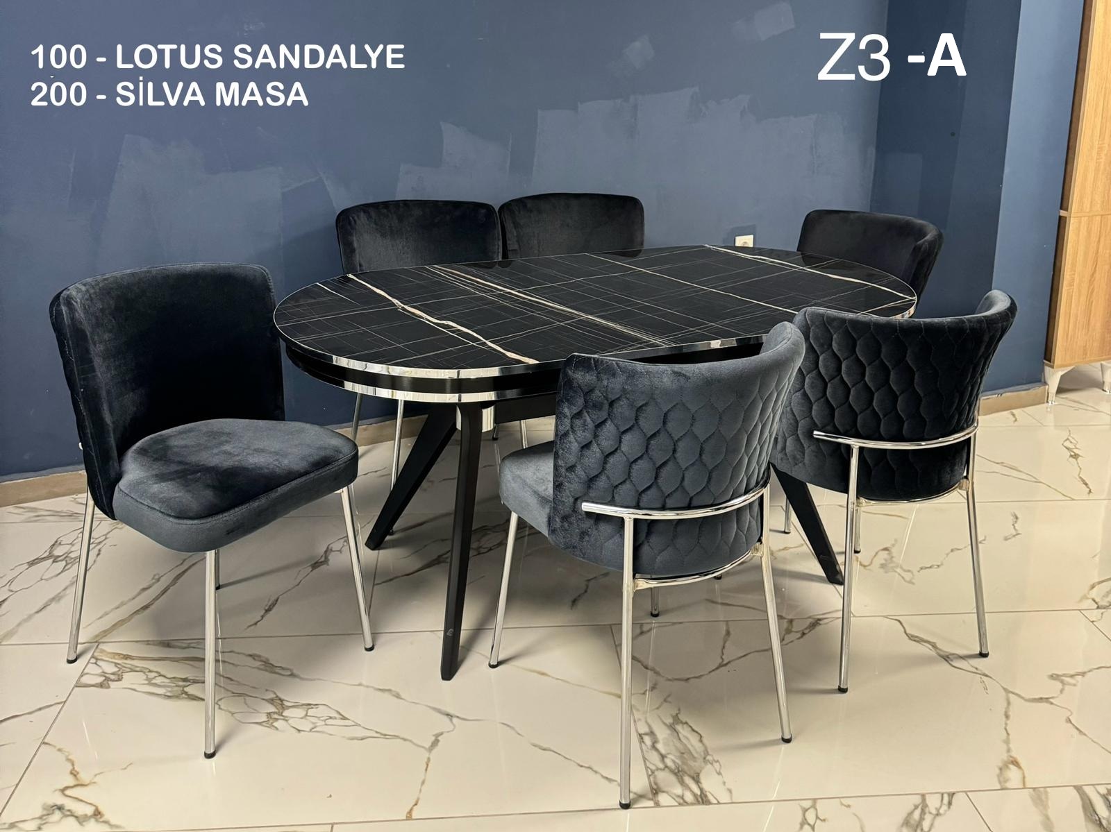 LOTUS-SİLVA YEMEK MASASI TAKIMI