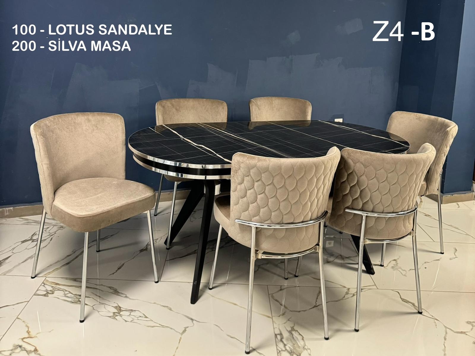 LOTUS-SİLVA YEMEK MASASI TAKIMI